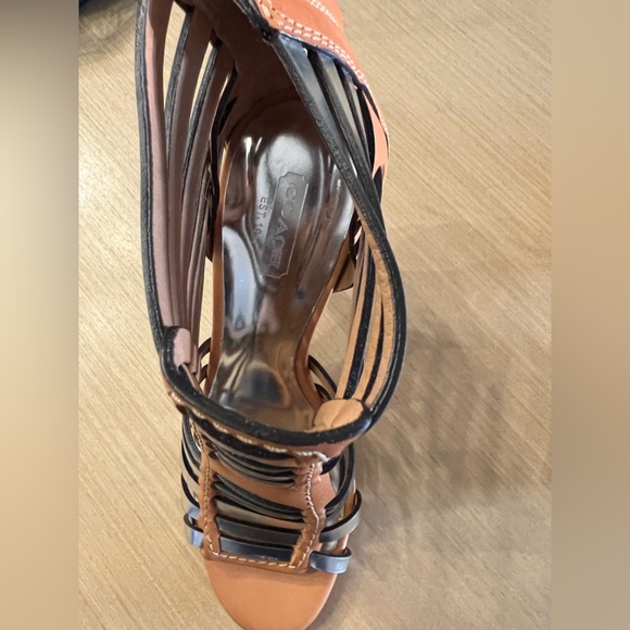 Coach Tan and Silver (metallic) High-heel Sandle, Size 7, Never Worn. - Picture 5 of 6